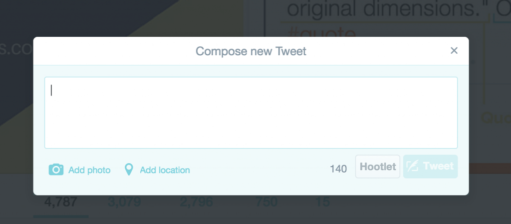 Compose a new tweet screen