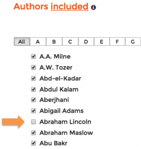 Nimble Quotes example of using Author Choice