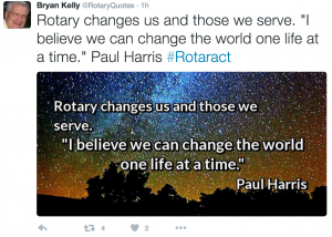 Example of Rotary quotes on Twitter